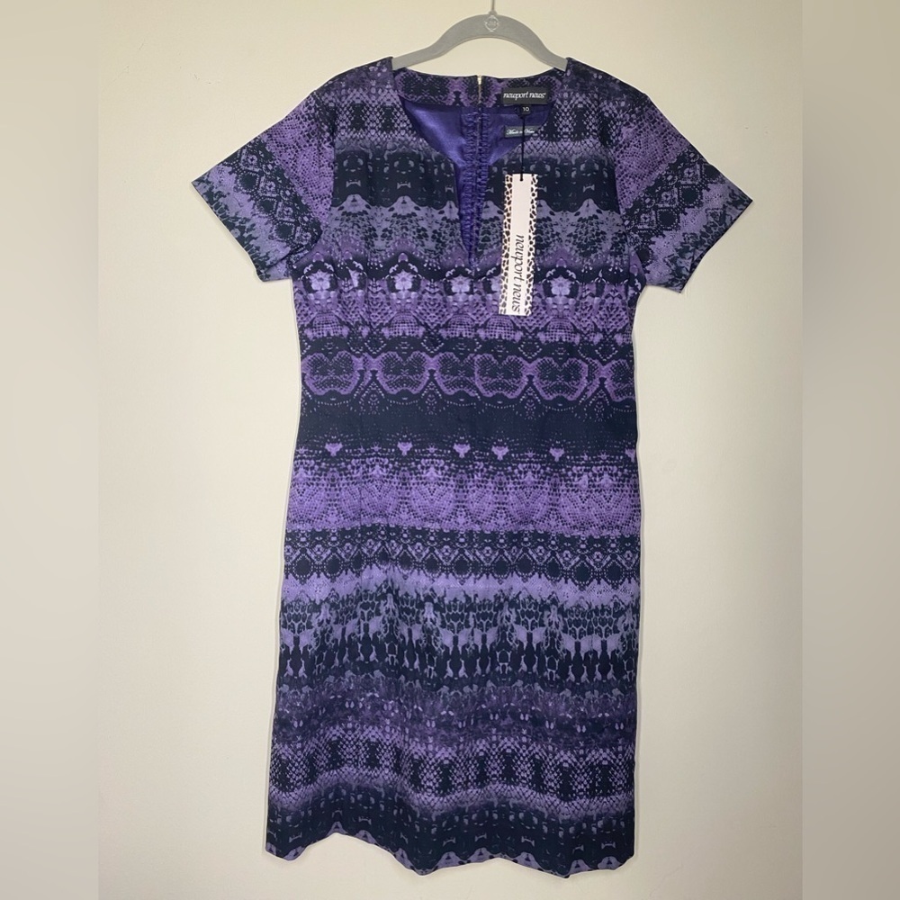 Newport News Purple Dress 10 NWT